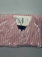 Zara РУБАШКА ОКСФОРД В ПОЛОСКУ Pink / White | 9088/594/046