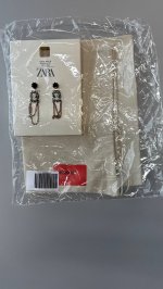 Zara Серьги с подвеской на цепочке limited edition Aged gold | 1856/621/970