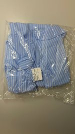 Zara Набор в виде рубашки из полосатого поплина и рубашки с ребристым воротником Blue | 8741/705/400