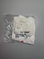 Zara ФУТБОЛКА HEAVY WEIGHT С НАДПИСЬЮ Ecru | 5643/707/712