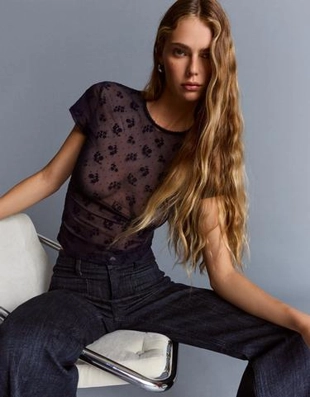 Bershka Футболка из полупрозрачной ткани