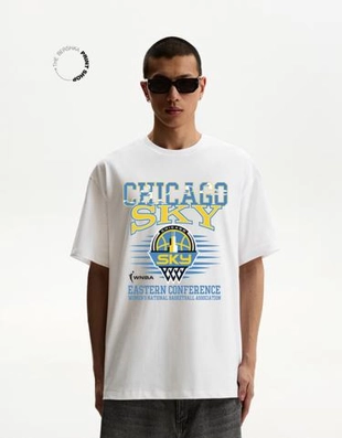 Bershka Футболка с короткими рукавами и принтом «WNBA CHICAGO SKY» купить с доставкой.