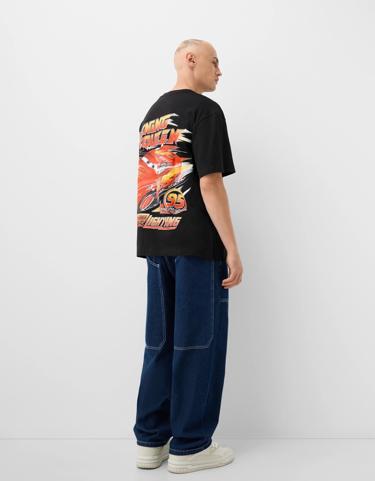 Bershka Футболка с принтом «тачки»