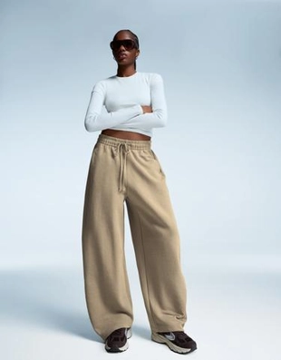 Bershka Брюки BARREL из мягкой ткани