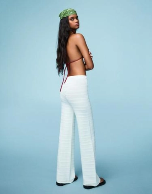 Bershka Брюки с широкими штанинами и ажурным узором