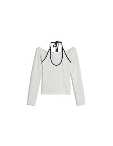 Bershka Лонгслив с горловиной халтер