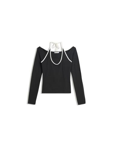 Bershka Лонгслив с горловиной халтер