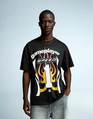 Bershka Футболка в спортивном стиле с короткими рукавами и цифровым фильтром купить с доставкой.