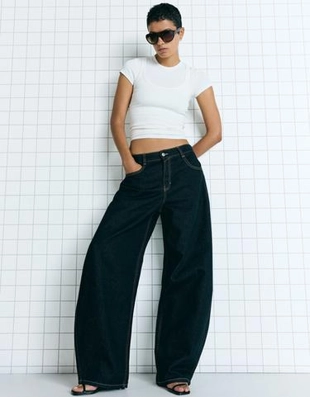 Bershka Джинсы BARREL с широкими штанинами