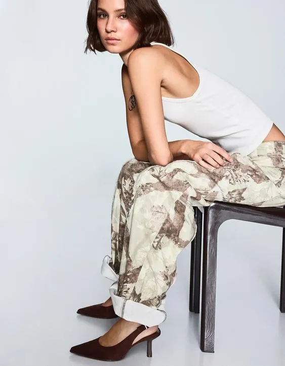 Туфли-мюли на среднем тонком каблуке- Заказать в России