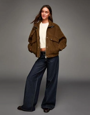 Bershka Куртка из искусственной замши купить с доставкой.