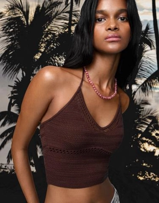 Bershka Топ из перфорированного трикотажа