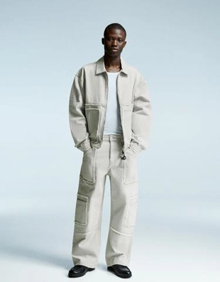 Bershka Джинсы свободного кроя с бахромой