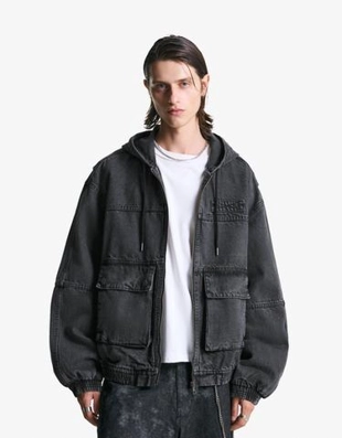 Bershka Куртка с капюшоном и эффектом потертости