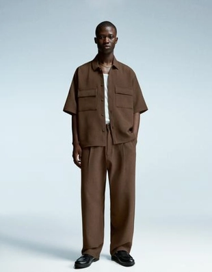 Bershka Рубашка классического кроя с короткими рукавами