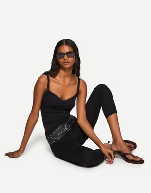 Bershka Топ с кружевом на бретелях