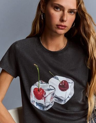 Bershka Футболка с принтом короткий рукав