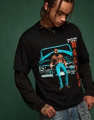 Футболка с короткими рукавами и принтом POST MALONE