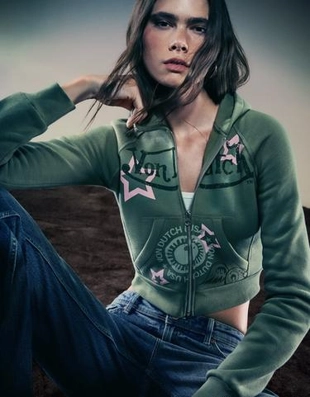 Bershka Толстовка VON DUTCH на молнии с принтом