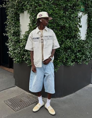 Bershka Рубашка-оверсайз с принтом и короткими рукавами