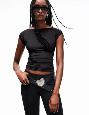 Bershka Футболка из полиамида с короткими рукавами