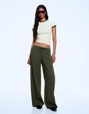 Bershka Брюки в стиле рустик с широкими штанинами