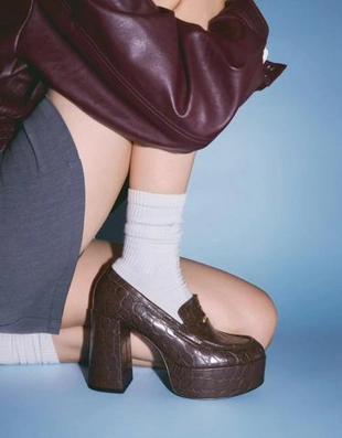 Bershka HIGH-HEEL PLATFORM LOAFERS