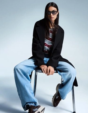 Bershka Длинное пальто из мягкой ткани