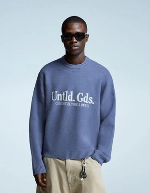 Bershka Жаккардовый свитер с принтом