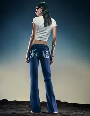 Расклешенные джинсы VON DUTCH с вышивкой
