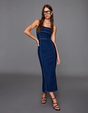 Bershka Длинное джинсовое платье купить с доставкой.