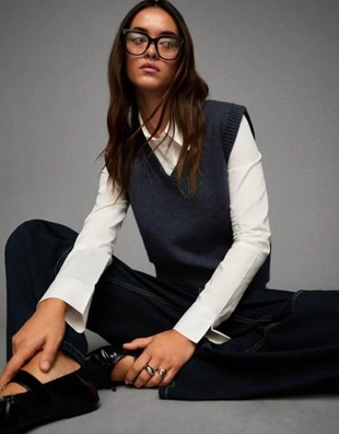 Bershka Жилет из мягкой ткани с V-образным вырезом