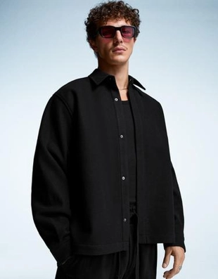 Bershka Куртка-рубашка свободного кроя из фланели