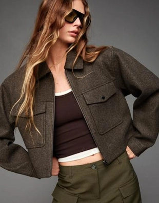 Bershka Куртка из мягкого искусственного фетра