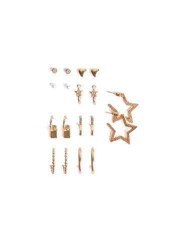 Bershka Набор из девяти пар серег со звездами