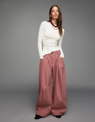 Bershka Футболка асимметричного кроя с длинным рукавом