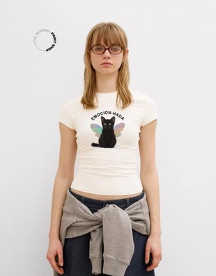 Bershka Футболка с принтом купить с доставкой.