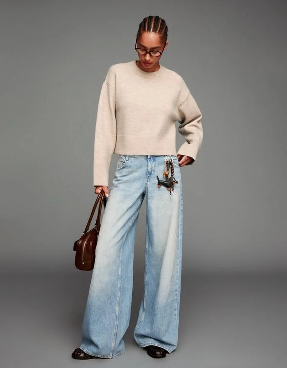 Bershka Свитер оверсайз с рифленым низом