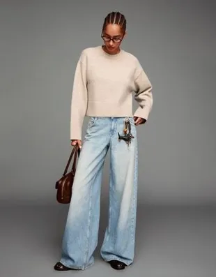 Свитер оверсайз с рифленым низом