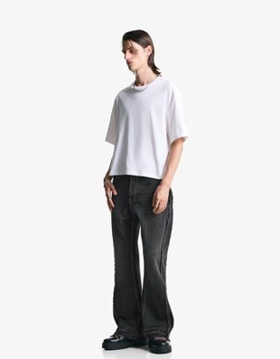 Bershka Джинсы клеш с бахромой