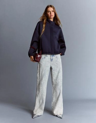 Bershka Жаккардовые джинсы свободного кроя с низкой посадкой купить с доставкой.