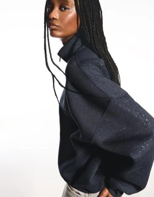 Bershka Толстовка на молнии с блестками