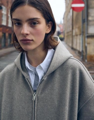 Худи на молнии с эффектом шерсти- Заказать в России