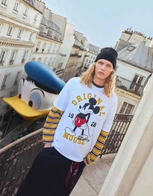 Bershka Футболка с короткими рукавами и принтом «микки маус»