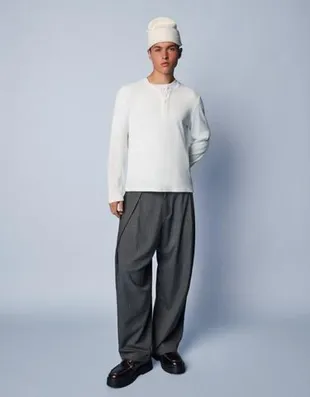 Брюки супербэгги в тонкую полоску