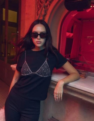 Bershka Футболка с короткими рукавами и принтом