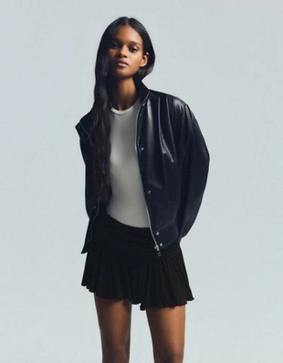 Мини-юбка с рельефным узором из ткани с металлизированной нитью