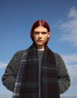 Шарф в клетку- Заказать в России