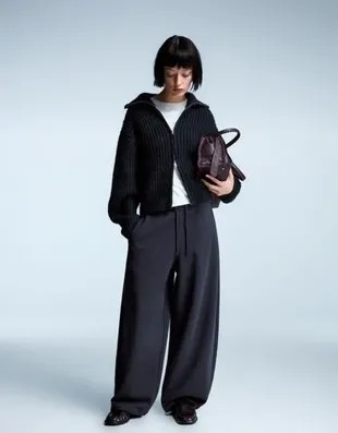 Брюки BARREL из мягкой ткани с фиксаторами