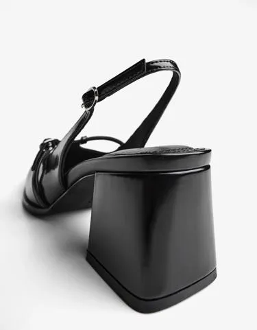 Туфли-слингбэки на каблуке с пряжкой- Заказать в России